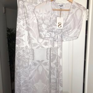 Two-piece Sabo Skirt Set White Floral